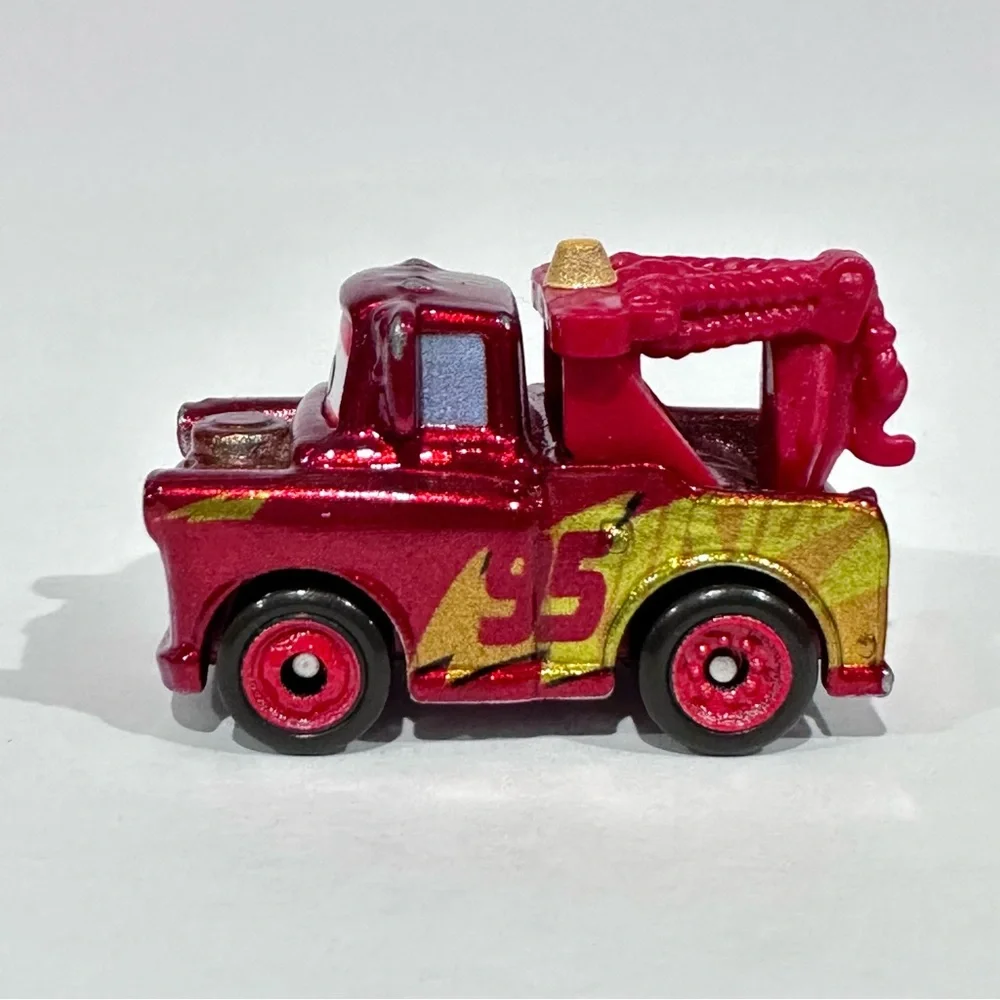 Disney Cars Die-cast Mini Racers Metallic Red Mater & Lighting McQueen Rusteze